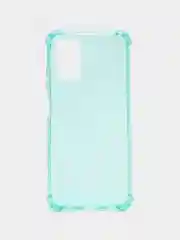 Бирюзовый чехол прозрачный на Samsung Galaxy A02s, Самсунг А02с противоударный, с неоновым оттенком