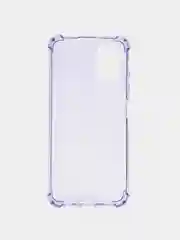 Сиреневый чехол прозрачный на Samsung Galaxy A02s, Самсунг А02с противоударный, с неоновым оттенком