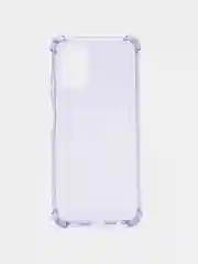 Сиреневый чехол прозрачный на Samsung Galaxy A02s, Самсунг А02с противоударный, с неоновым оттенком