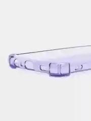 Сиреневый чехол прозрачный на Samsung Galaxy A02s, Самсунг А02с противоударный, с неоновым оттенком
