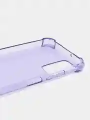 Сиреневый чехол прозрачный на Samsung Galaxy A02s, Самсунг А02с противоударный, с неоновым оттенком