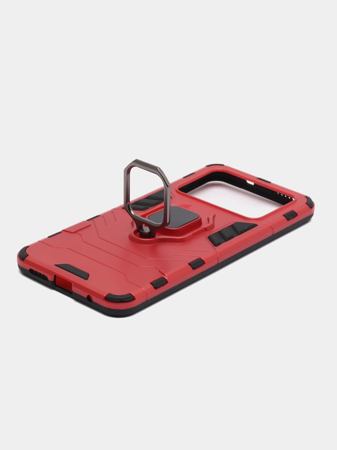 Красный чехол противоударный с кольцом-держателем на Xiaomi Poco M4 Pro 4G 6.43" (Поко М4 Про 4G)