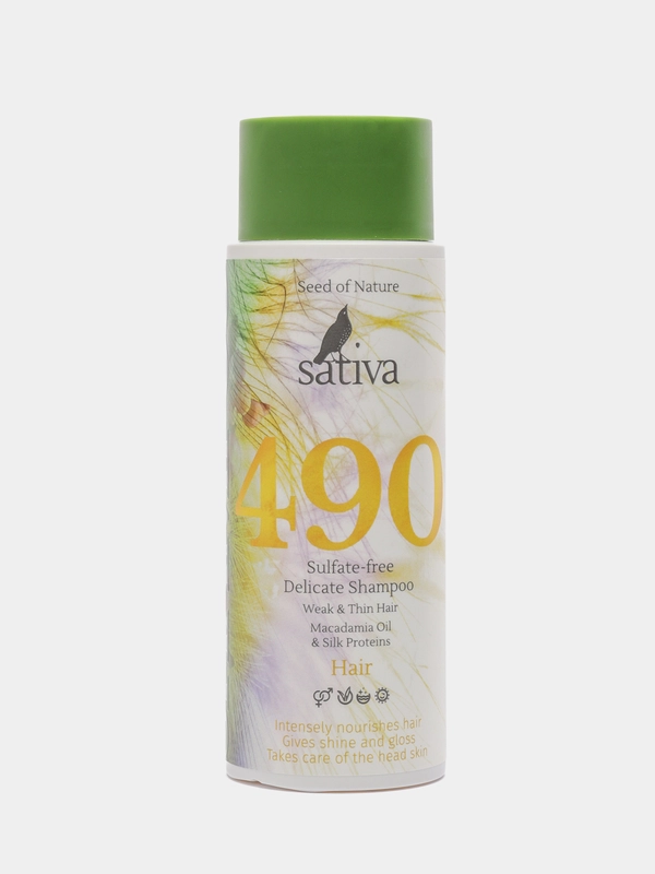 Бессульфатный шампунь Sativa №490, деликатный