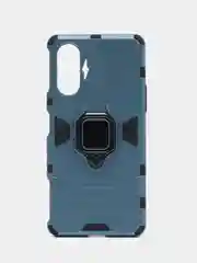 Синий меланж чехол противоударный с кольцом-держателем на Xiaomi Poco F3 GT (Сяоми Поко Ф3 ГТ)