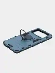 Синий меланж чехол противоударный с кольцом-держателем на Xiaomi Poco X4 Pro 5G (Сяоми Поко Х4 Про 5G)