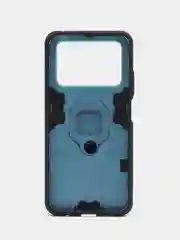 Синий меланж чехол противоударный с кольцом-держателем на Xiaomi Poco M4 Pro 4G 6.43" (Поко М4 Про 4G)