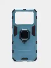 Синий меланж чехол противоударный с кольцом-держателем на Xiaomi Poco M4 Pro 4G 6.43" (Поко М4 Про 4G)