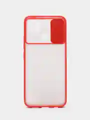 Красный чехол для Realme C25 / C25S / C12 / Narzo 50A, с задвижным окном для защиты камеры
