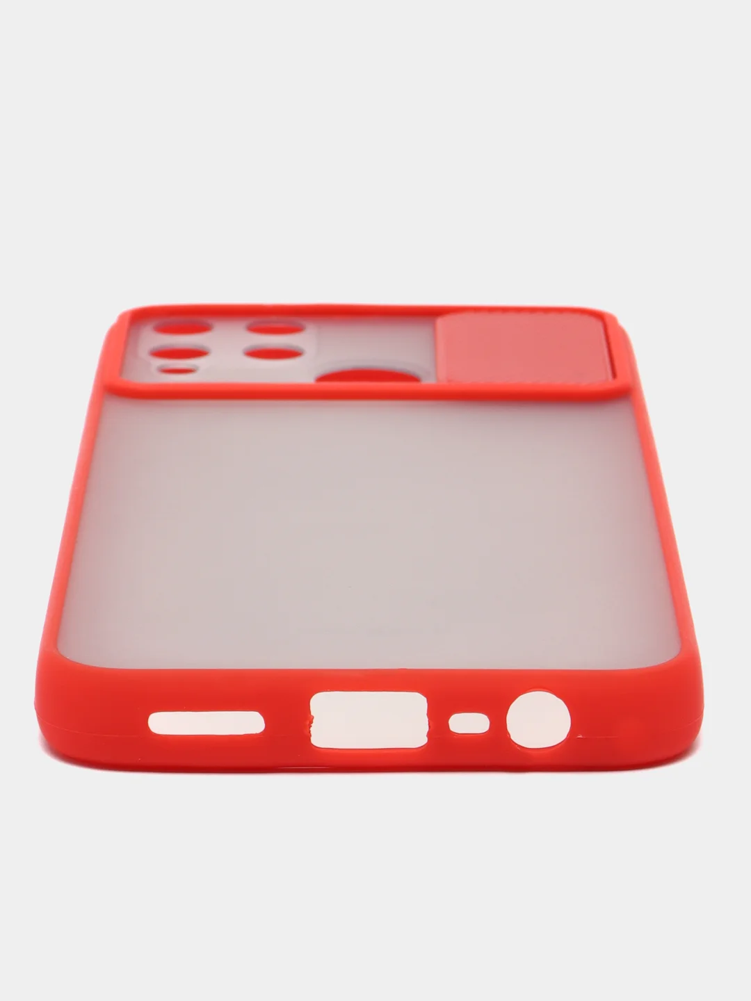 Красный чехол для Realme C25 / C25S / C12 / Narzo 50A, с задвижным окном для защиты камеры