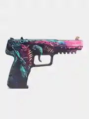 Черный резинкострел пистолет Five-Seven из CS:GO, 6 скинов, дерево