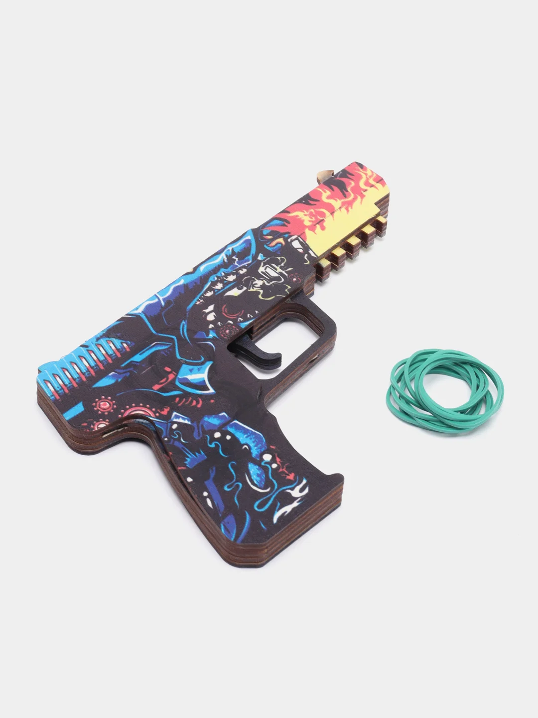 Алый резинкострел пистолет Five-Seven из CS:GO, 6 скинов, дерево