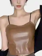 Топ кожаный