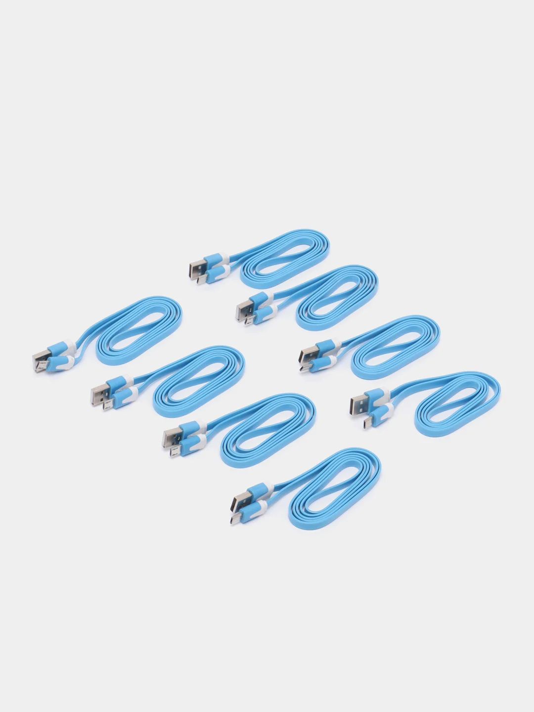 Синий кабель USB - Micro USB, 2, 4, 8 штук