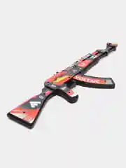 Черный деревянный автомат резинкострел АК-47 CS:GO "Кровавый спорт"