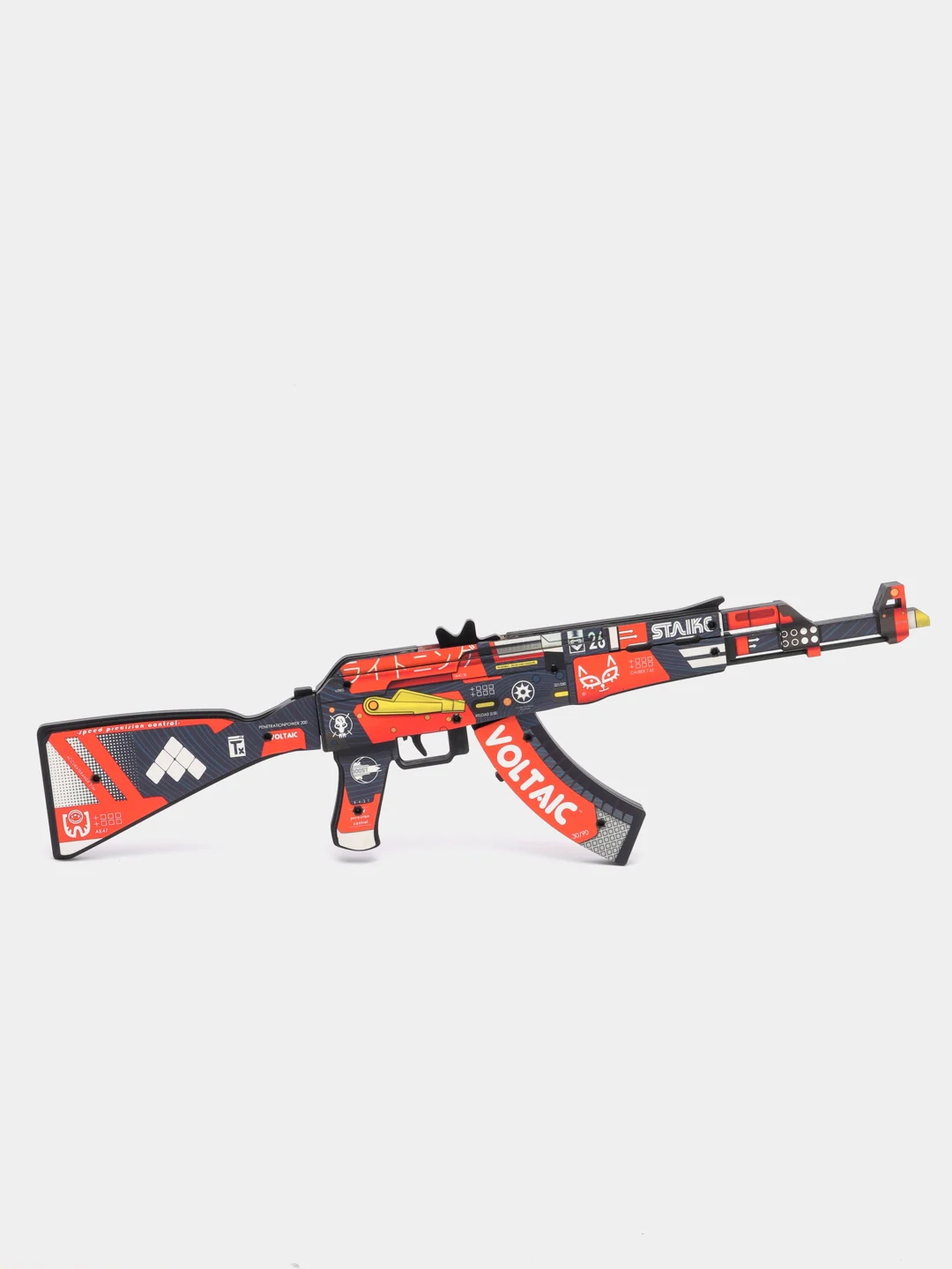 Черный деревянный автомат резинкострел АК-47 CS:GO "Кровавый спорт"