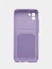 Лавандовый чехол для Samsung Galaxy A03, силиконовый, с карманом для карты