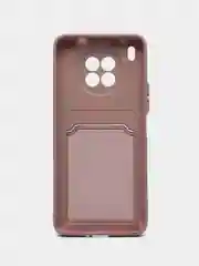 Бежевый меланж чехол силиконовый для Honor 50 Lite, Huawei Nova 8i, Хонор 50 Лайт, с карманом для карты