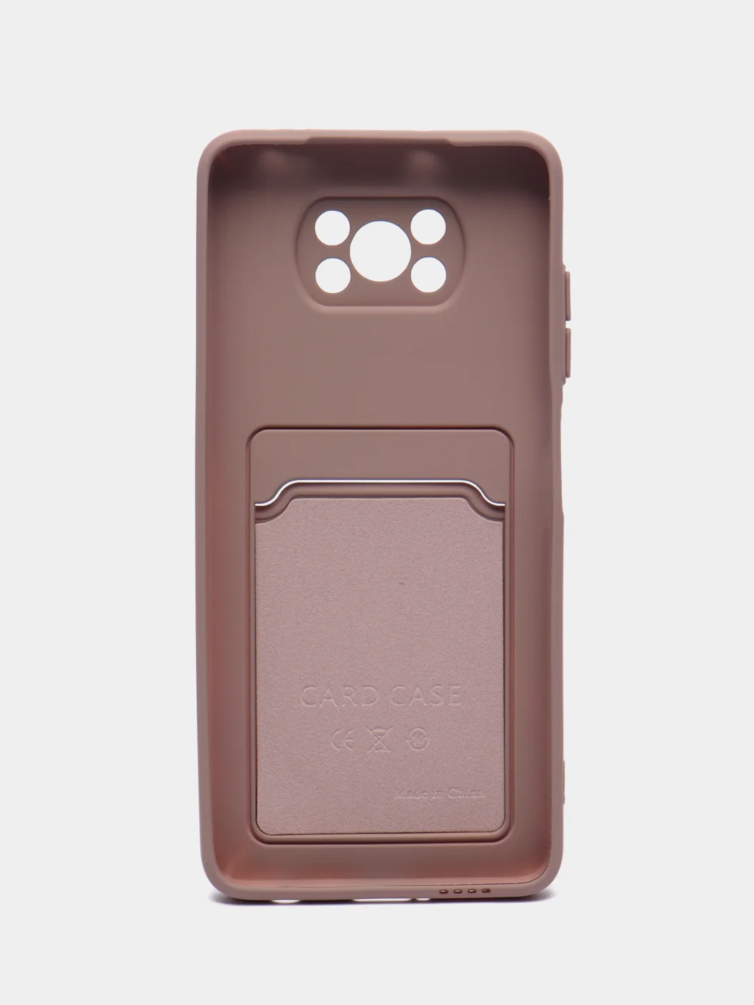 Бежевый меланж чехол Poco X3 / Poco X3 Pro (Поко Х3 Про) силиконовый с карманом для карты