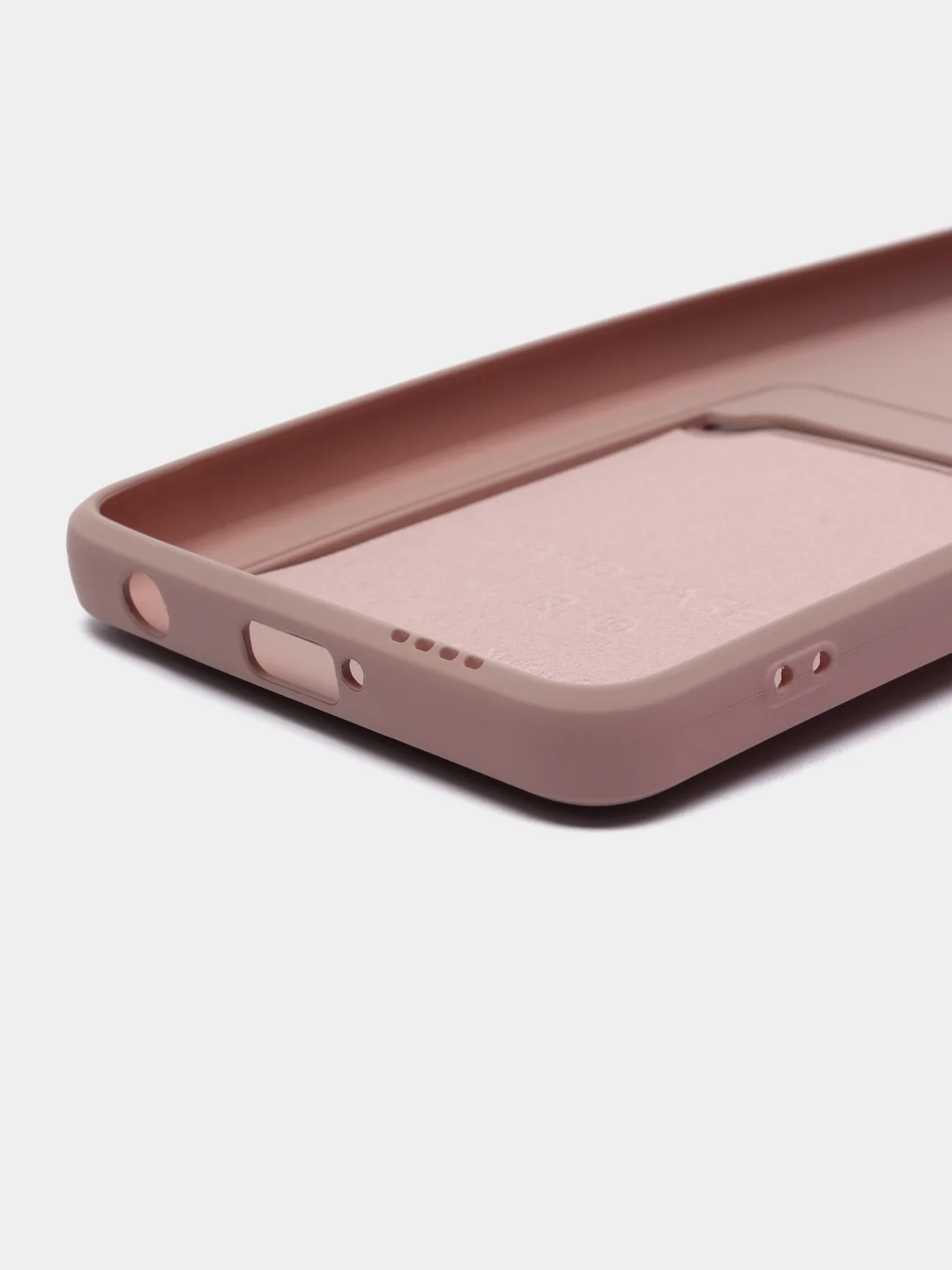 Бежевый меланж чехол Poco X3 / Poco X3 Pro (Поко Х3 Про) силиконовый с карманом для карты