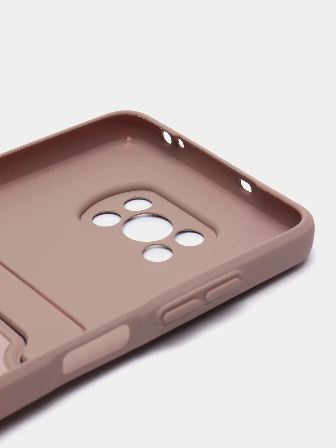 Бежевый меланж чехол Poco X3 / Poco X3 Pro (Поко Х3 Про) силиконовый с карманом для карты