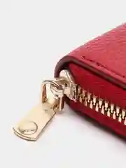 Красный кошелек однотонный на молнии, для визиток, пластиковых карт