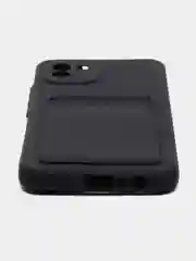 Черный чехол для Samsung Galaxy A03, силиконовый, с карманом для карты