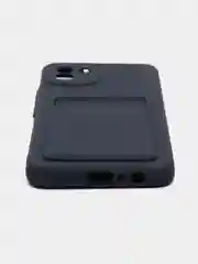 Темно-синий чехол для Samsung Galaxy A03, силиконовый, с карманом для карты