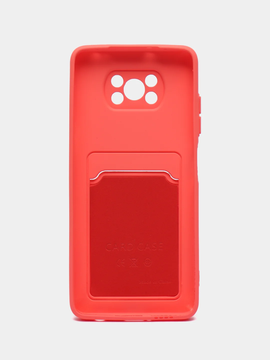 Коралловый чехол Poco X3 / Poco X3 Pro (Поко Х3 Про) силиконовый с карманом для карты
