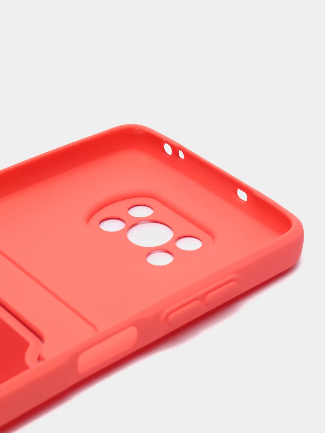 Коралловый чехол Poco X3 / Poco X3 Pro (Поко Х3 Про) силиконовый с карманом для карты