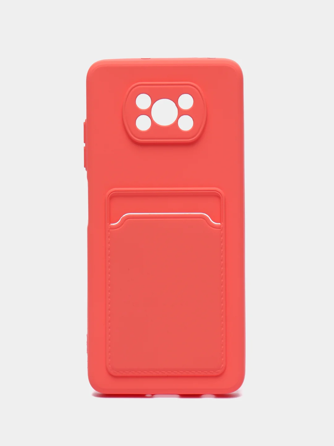 Коралловый чехол Poco X3 / Poco X3 Pro (Поко Х3 Про) силиконовый с карманом для карты