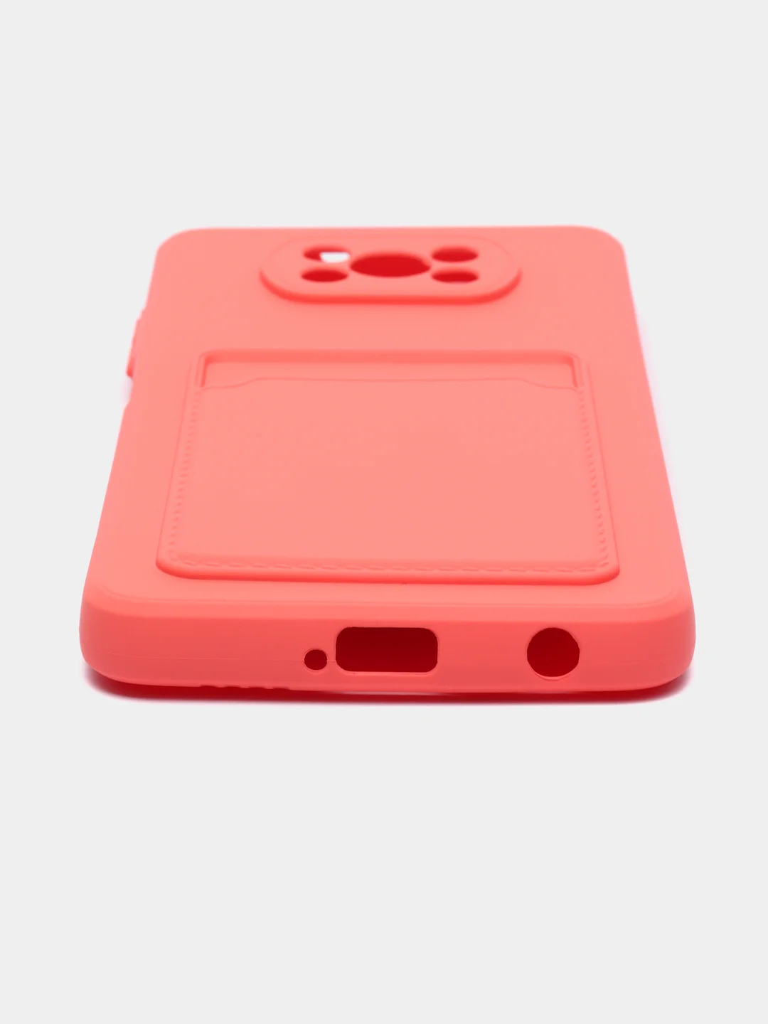 Коралловый чехол Poco X3 / Poco X3 Pro (Поко Х3 Про) силиконовый с карманом для карты
