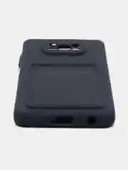 Темно-синий чехол Poco X3 / Poco X3 Pro (Поко Х3 Про) силиконовый с карманом для карты