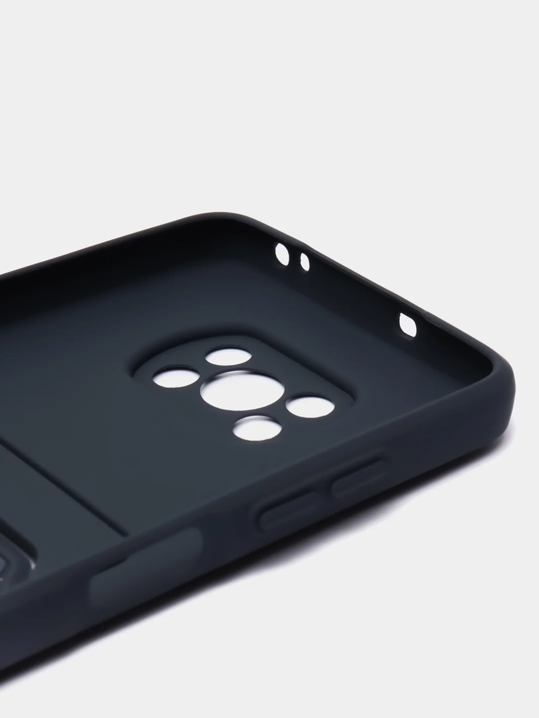 Темно-синий чехол Poco X3 / Poco X3 Pro (Поко Х3 Про) силиконовый с карманом для карты