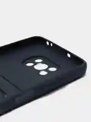 Темно-синий чехол Poco X3 / Poco X3 Pro (Поко Х3 Про) силиконовый с карманом для карты