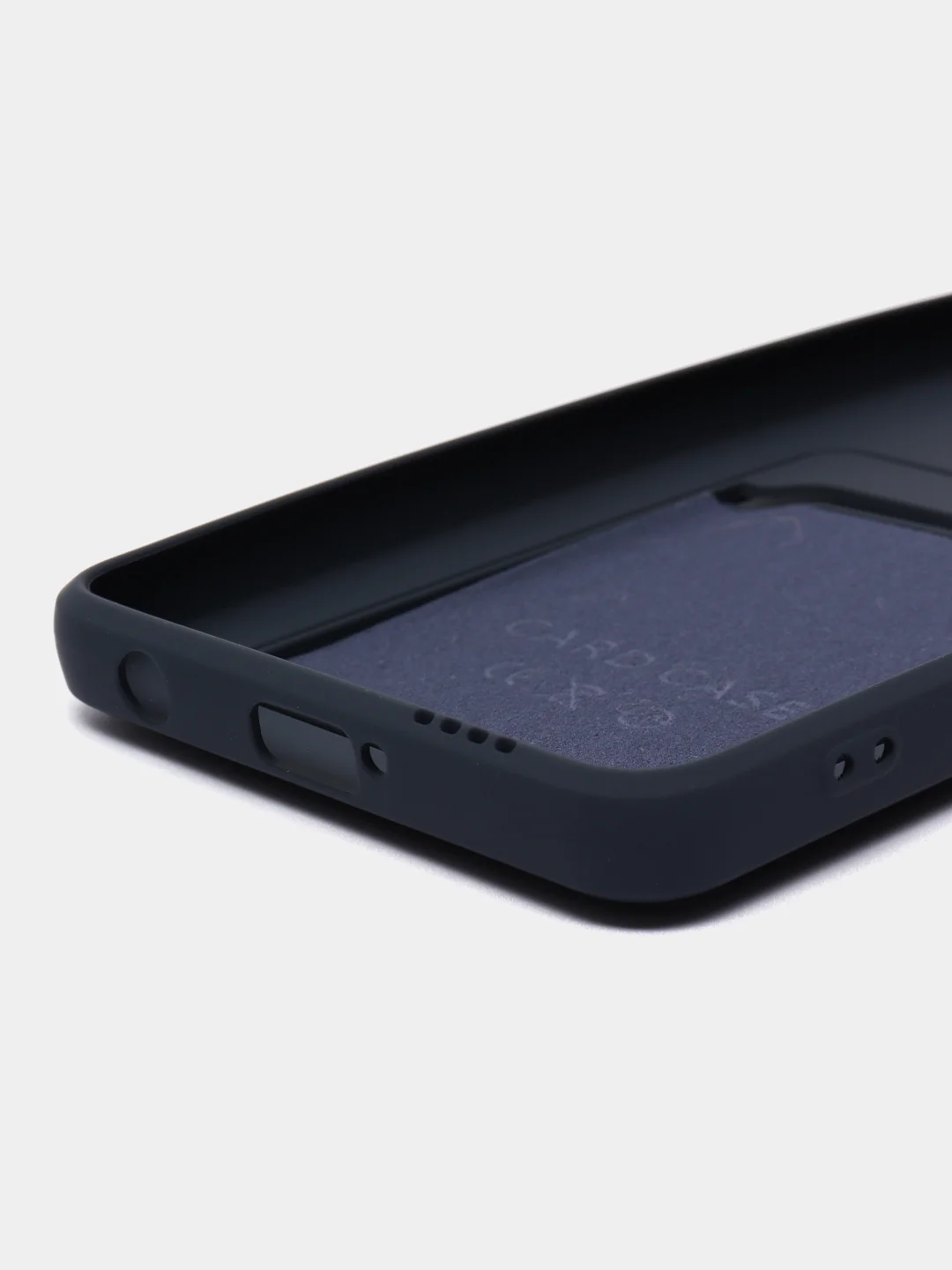 Темно-синий чехол Poco X3 / Poco X3 Pro (Поко Х3 Про) силиконовый с карманом для карты