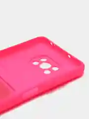 Фуксия чехол Poco X3 / Poco X3 Pro (Поко Х3 Про) силиконовый с карманом для карты
