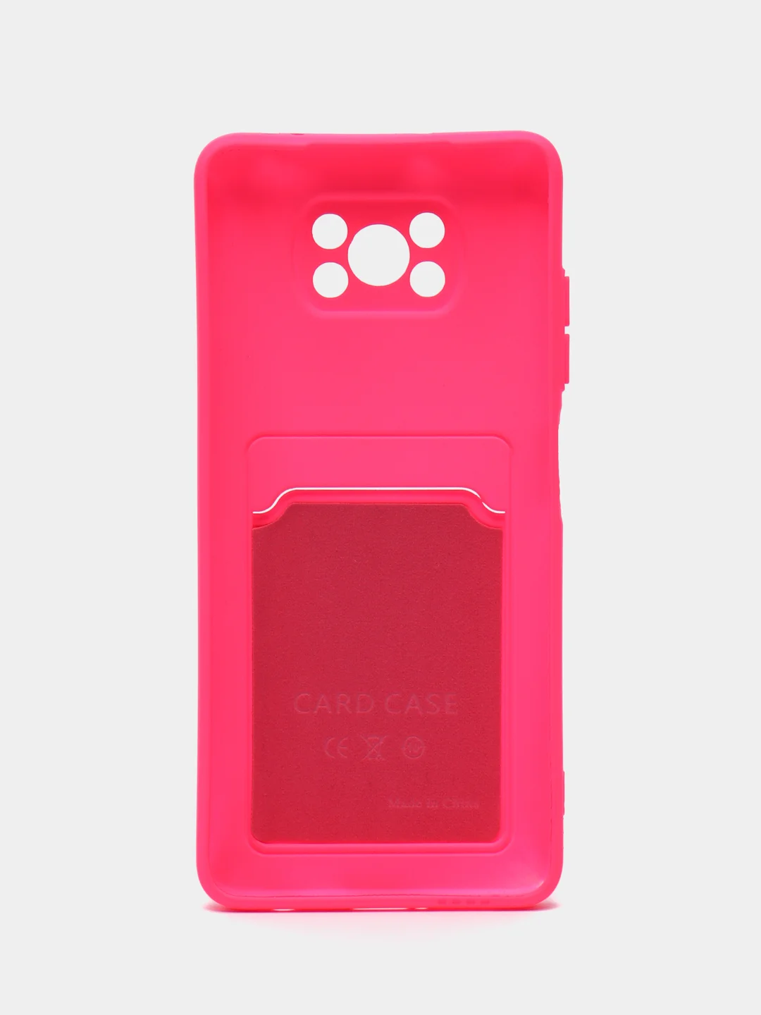 Фуксия чехол Poco X3 / Poco X3 Pro (Поко Х3 Про) силиконовый с карманом для карты