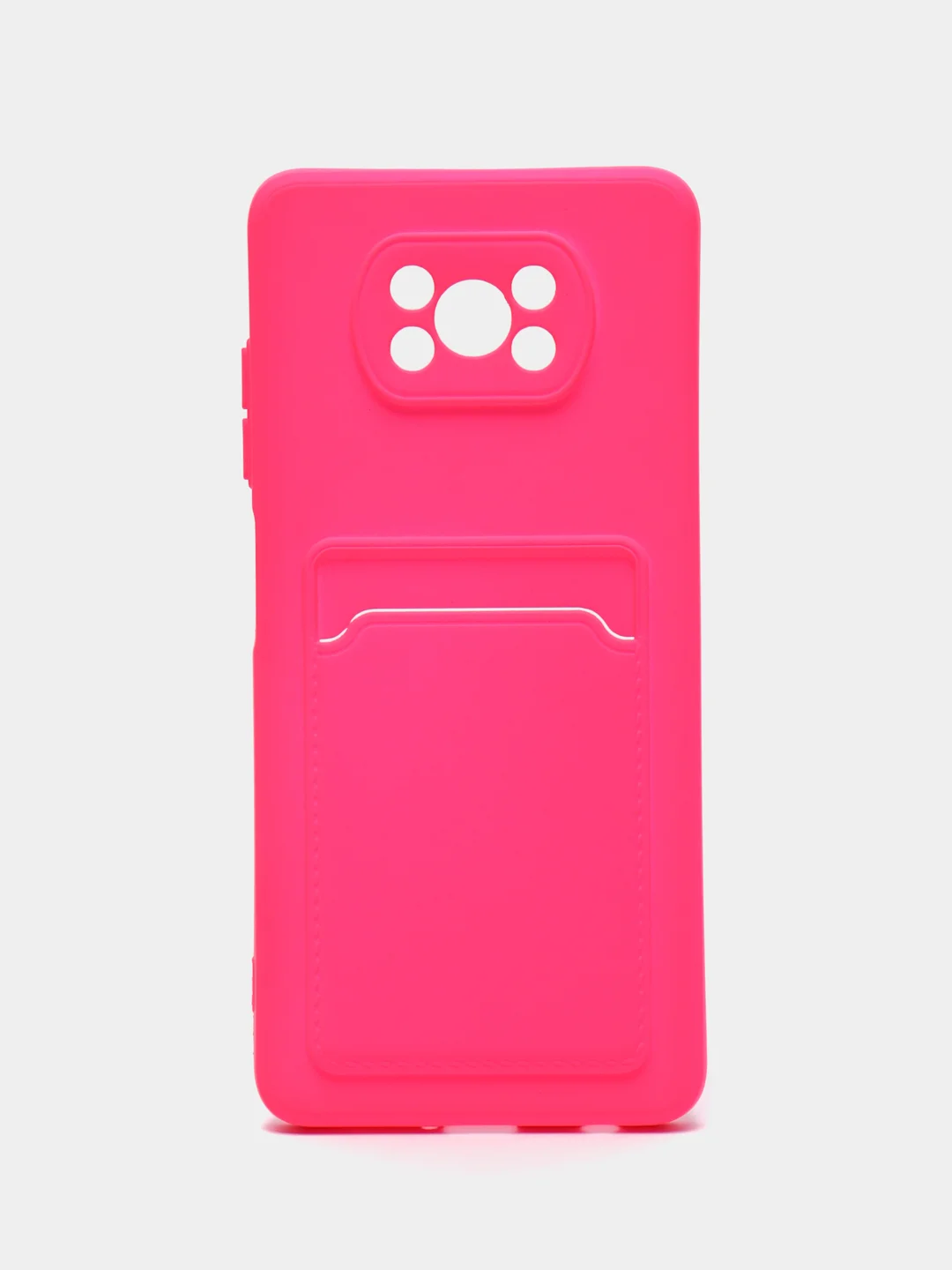 Фуксия чехол Poco X3 / Poco X3 Pro (Поко Х3 Про) силиконовый с карманом для карты