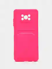 Фуксия чехол Poco X3 / Poco X3 Pro (Поко Х3 Про) силиконовый с карманом для карты