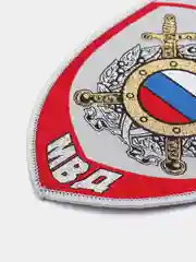 Серебряный нашивка шеврон вышитый и пластизолевый "Полиция МВД"