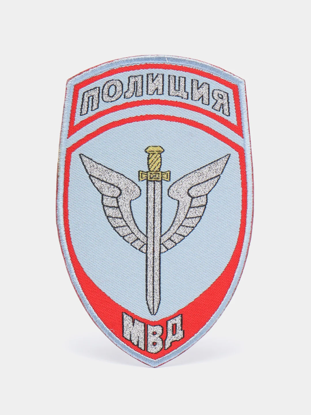 Небесно-голубой нашивка шеврон вышитый и пластизолевый "Полиция МВД"