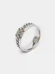 Серебряный кольцо-антистресс с вращающейся цепочкой, унисекс