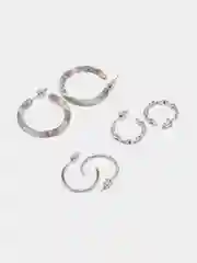Серебряный набор женский серьги кольца конго,5 пар