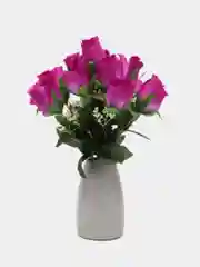 Белый искусственные розы, букет, 12 шт