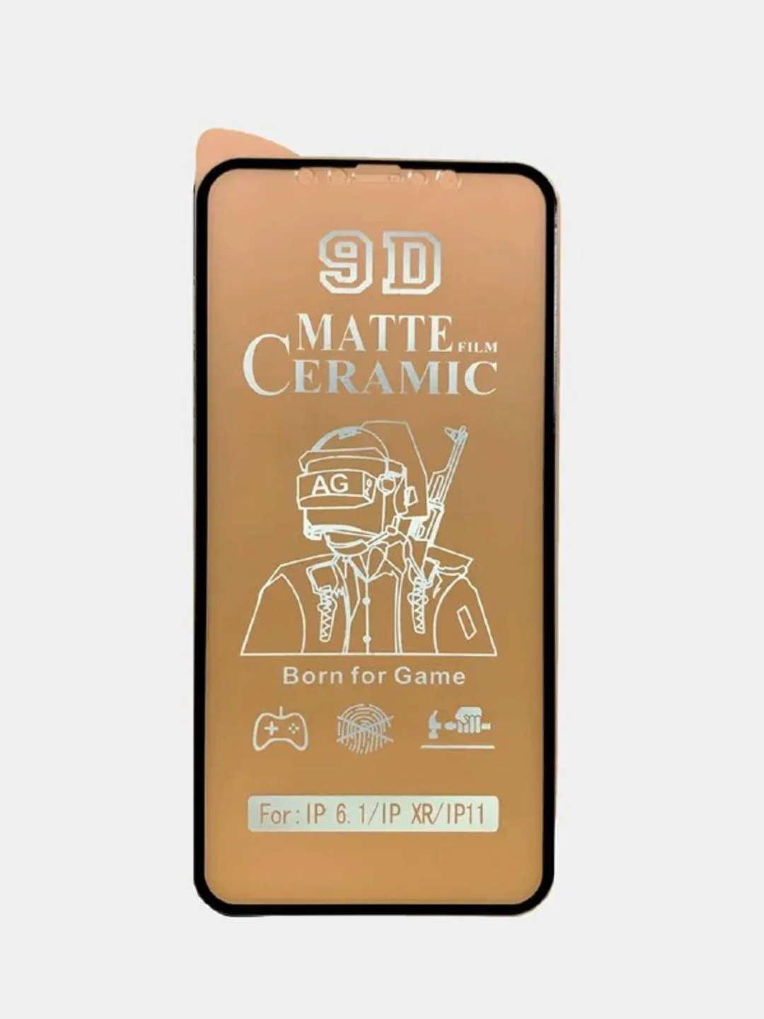 Черный защитное стекло для iPhone 11, XR, 14,Х, 11 Pro, 13 Pro, 8, SE 2020, керамическое, матовое