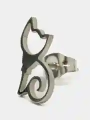 Серебряный серьги-гвоздики "Кошки"