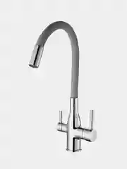 Серый смеситель для кухни Frap F4396, из латуни, с фильтром подключения воды, гибкий излив