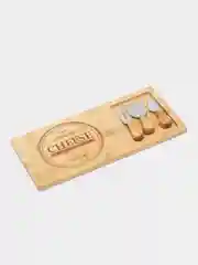 Набор для подачи сыра Доляна Cheese: 3 ножа, доска, бамбук