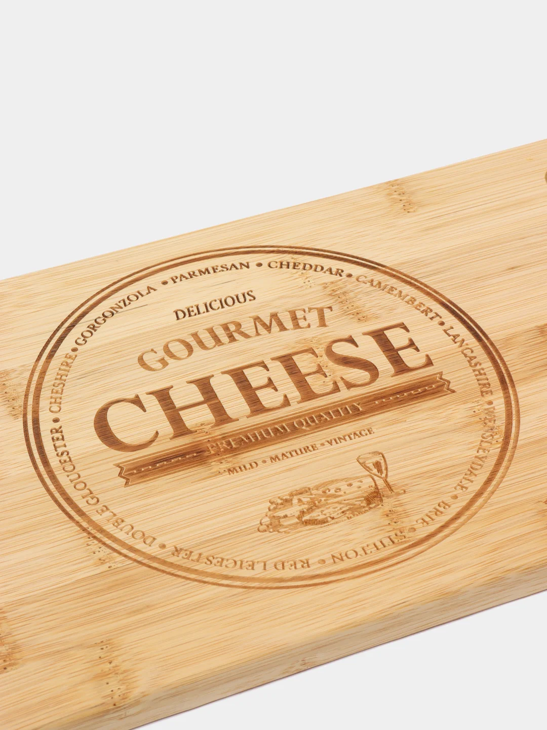 Набор для подачи сыра Доляна Cheese: 3 ножа, доска, бамбук