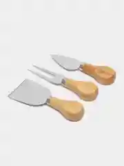 Набор для подачи сыра Доляна Cheese: 3 ножа, доска, бамбук